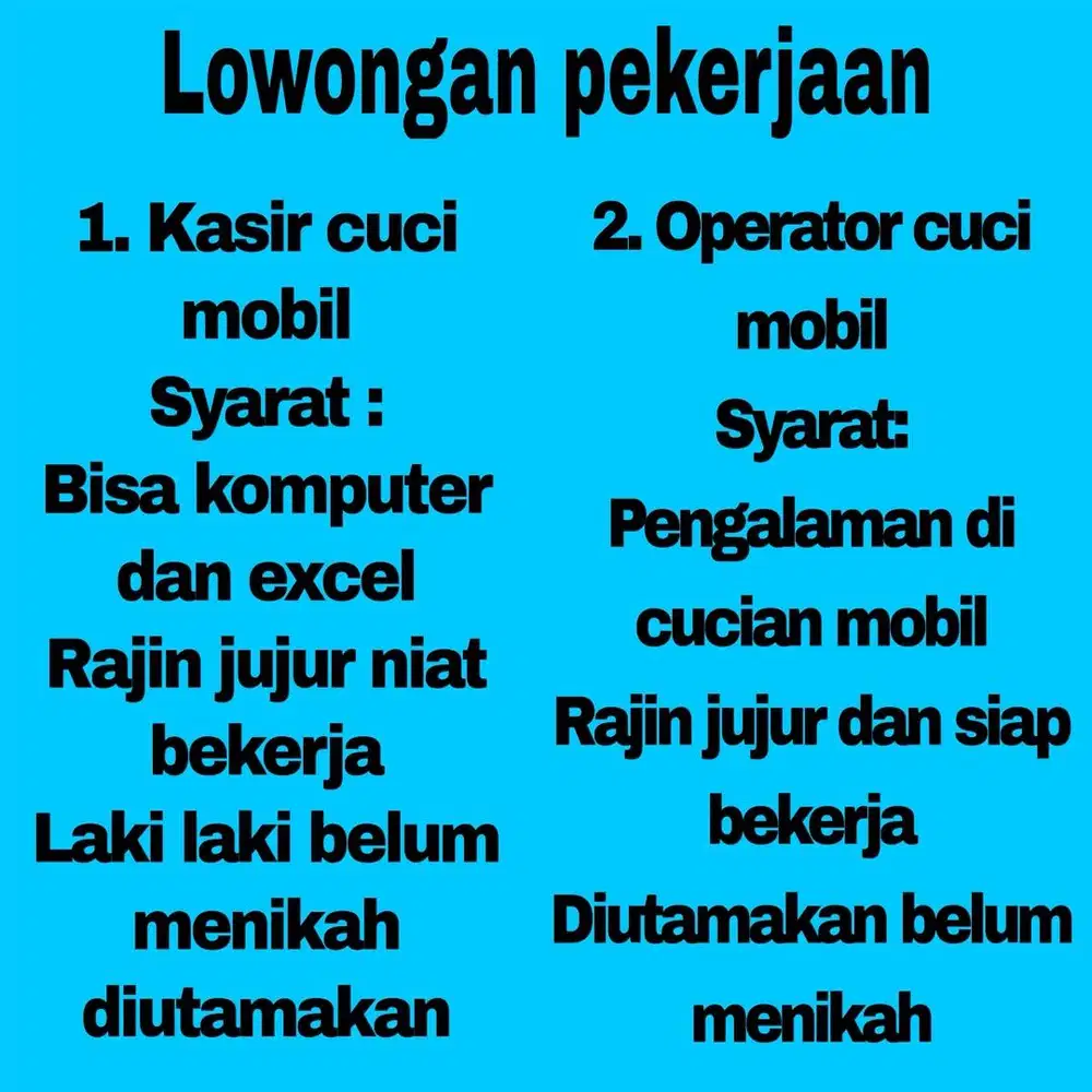 Kasir dan operator cuci mobil