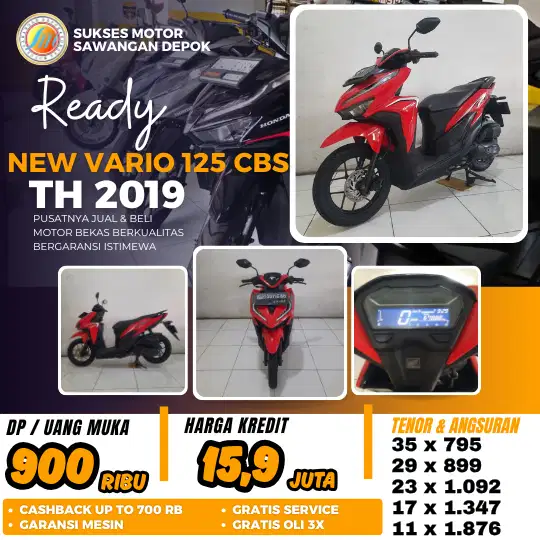 CASH KREDIT DP 900 HONDA NEW VARIO 125 CBS TH 2019 MULUS BERGARANSI