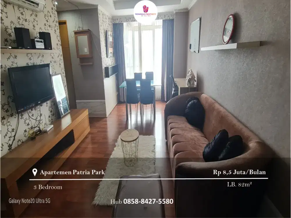 Disewakan Apartement Patria Park 3BR Full Furnished Tower A