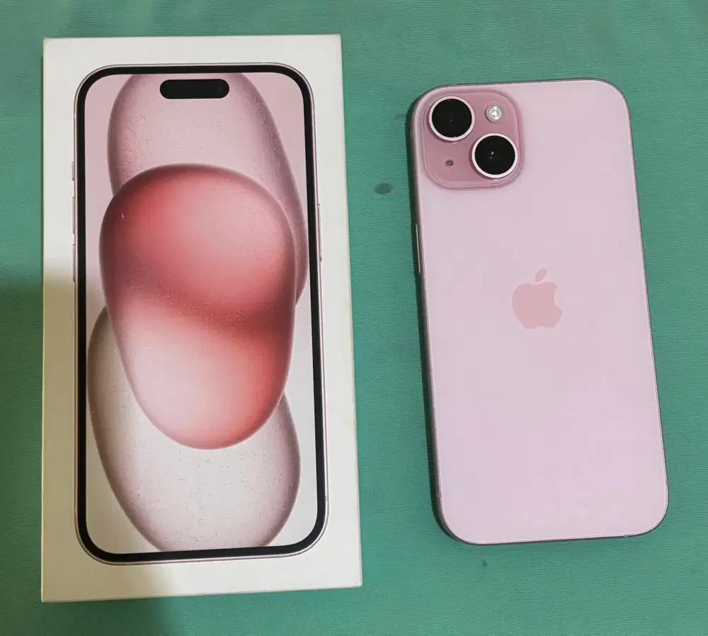 Apple Iphone 15 128gb pink baru 5 bulan