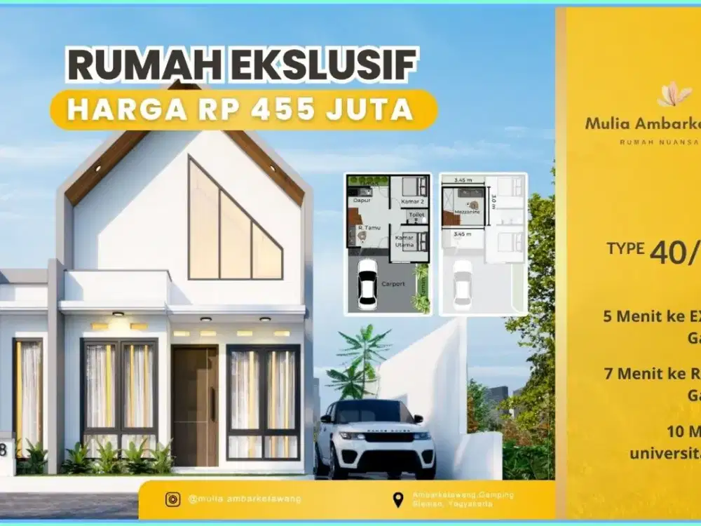 RUMAH DEKAT MALIOBORO YOGYAKARTA DESAIN SCANDINAVIAN DALAM CLUSTER