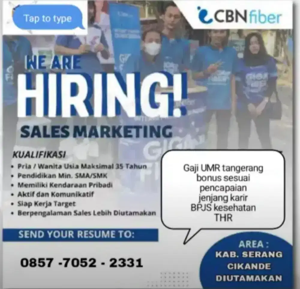 lowongan marketing isp