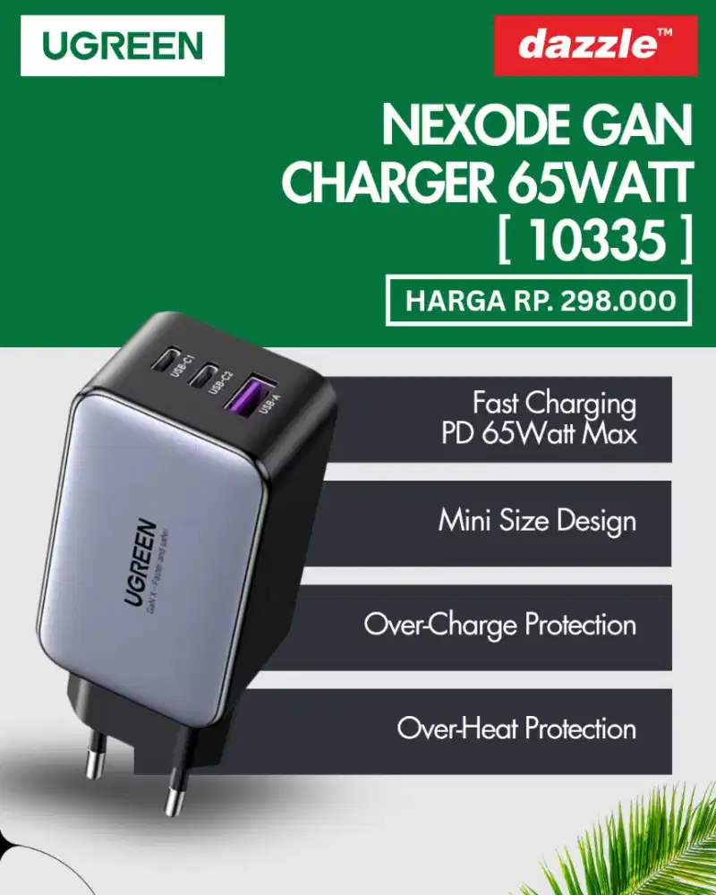 UGREEN NEXODE GAN CHARGER 65 WATT (10335)