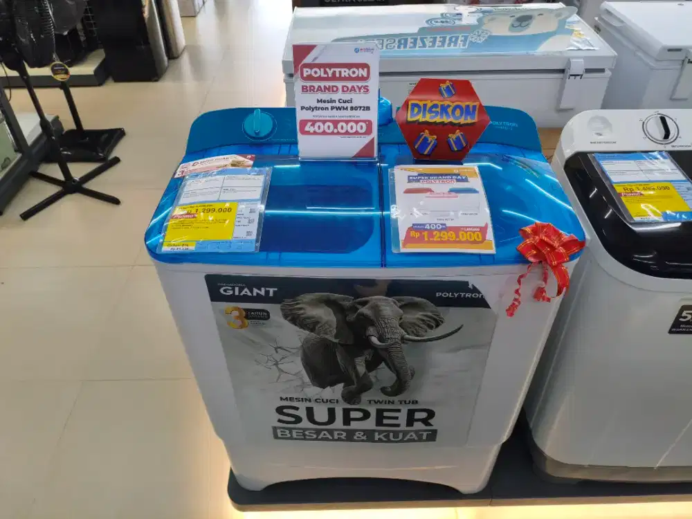 Mesin Cuci 2 Tabung Polytron Bisa Cicilan Tanpa DP Gratis 2x Cicilan
