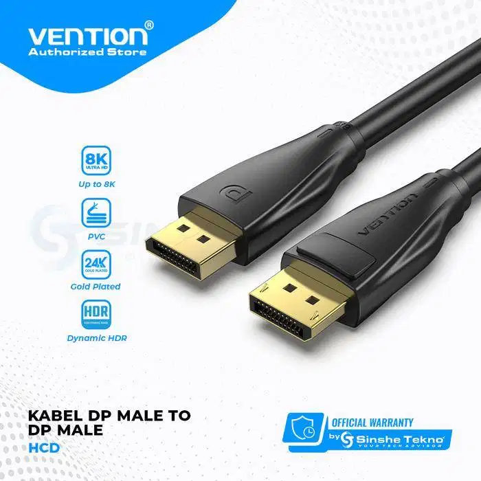 Vention Kabel DP Display Port male To Male 8K 4K UHD HDR 240 144hz - 1