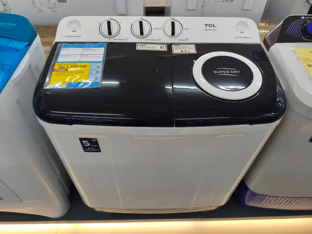 Mesin Cuci 2 Tabung TCL 8 KG Cicilan Tanpa DP Gratis 2x Cicilan