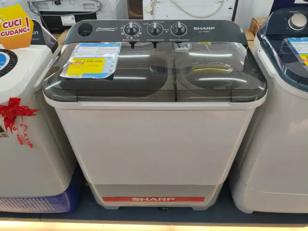 Mesin Cuci 2 Tabung Sharp 6 KG Cicilan Tanpa DP Gratis 2x Cicilan