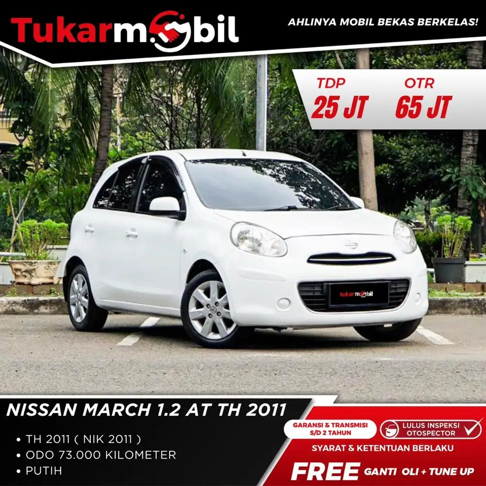 [BERGARANSI] NISSAN MARCH 1.2 METIK TAHUN 2011 LOW KM  PAJAK PANJANG