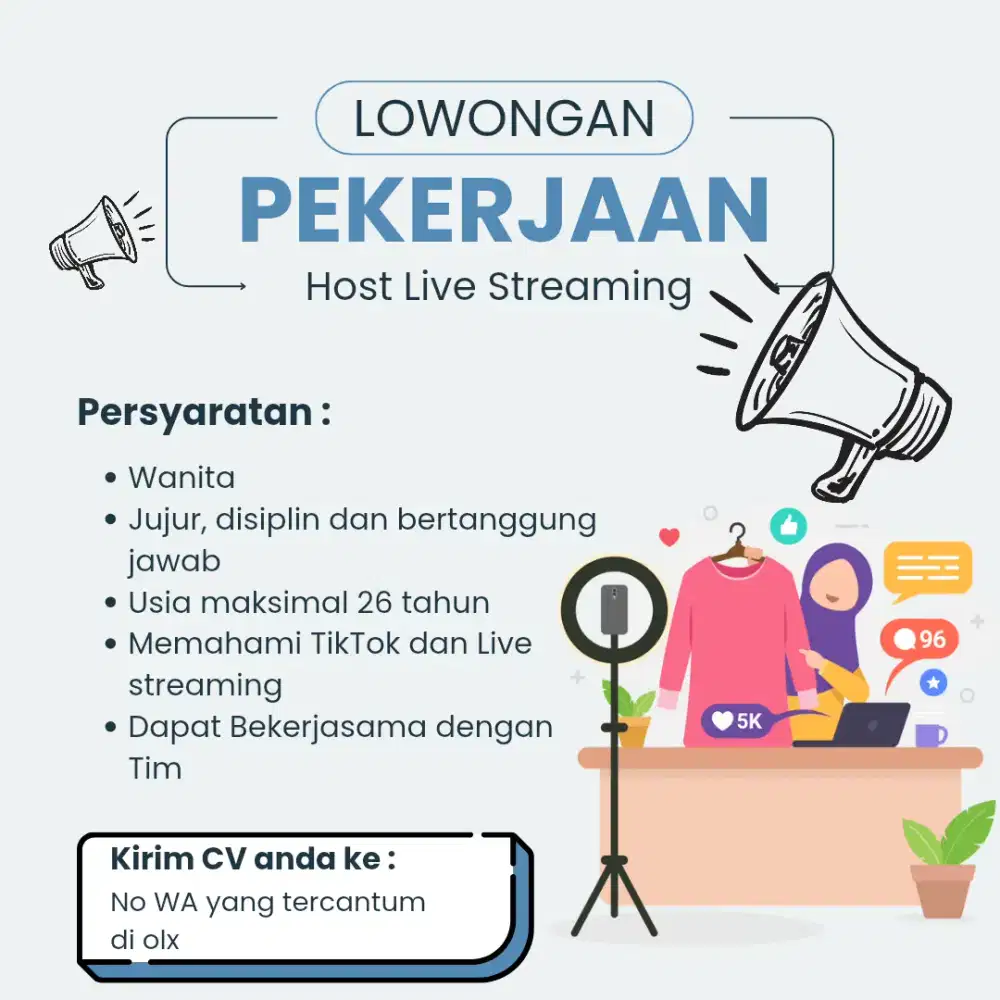 DICARI HOST LIVE WANITA UNTUK PRODUK SKINCARE