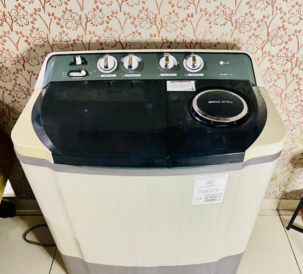 90% SEPERTI BARU Mesin cuci LG 2 tabung 9kg P9050RT JET DRY