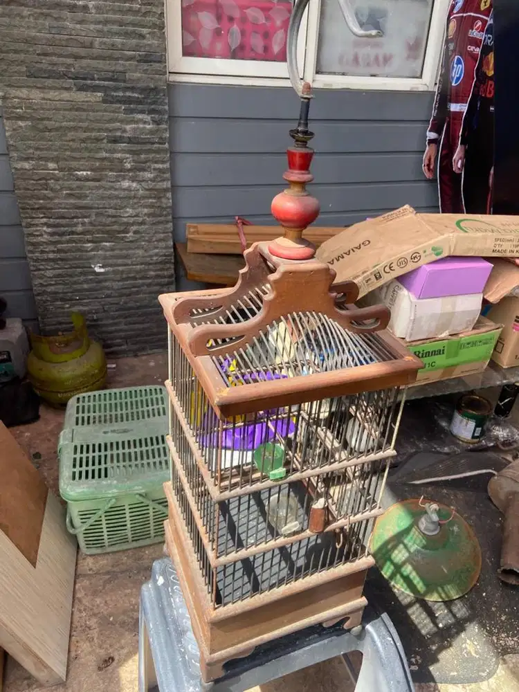 Kandang sangkar burung kayu jati