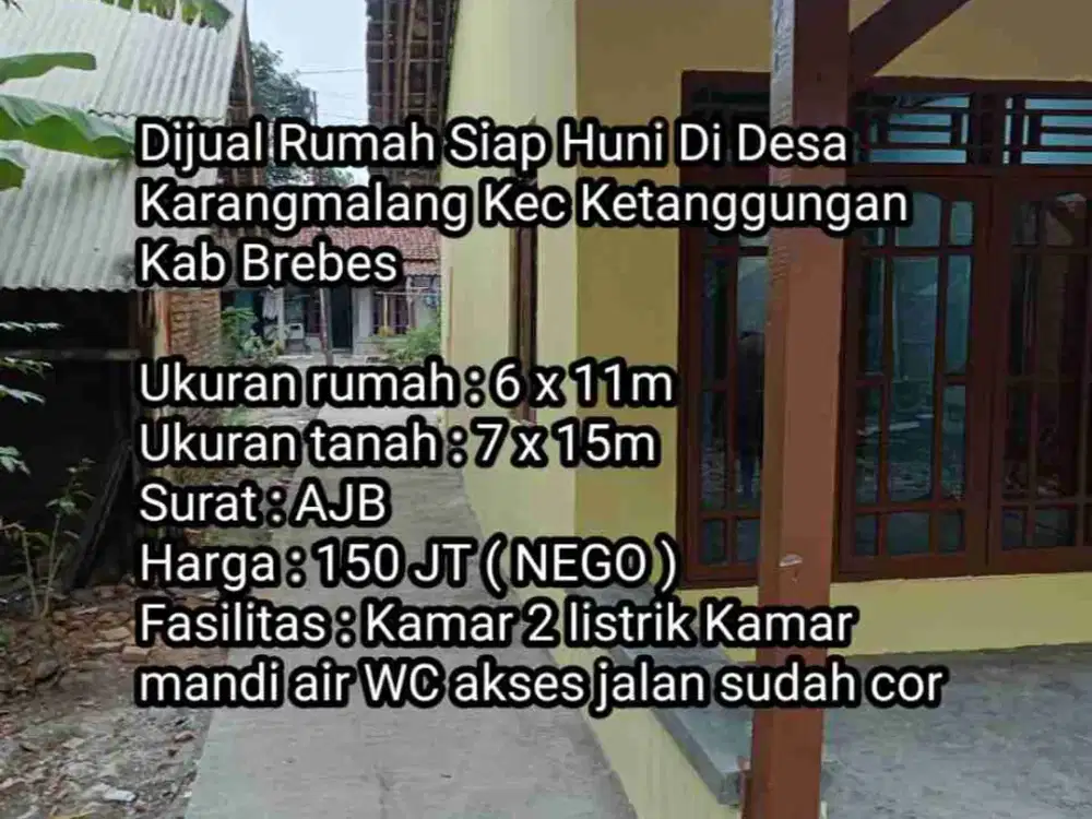 Rumah Siap Huni Di Desa Karangmalang Ketanggungan Brebes