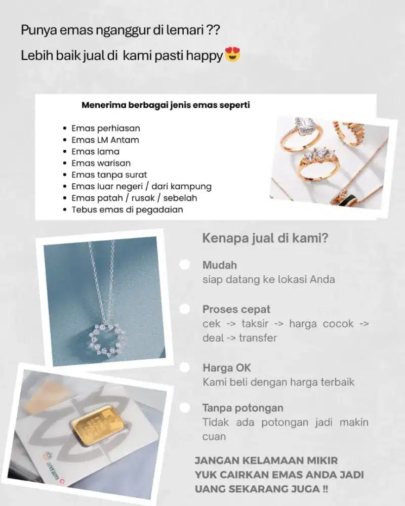 Beli emas dengan segala kondisi