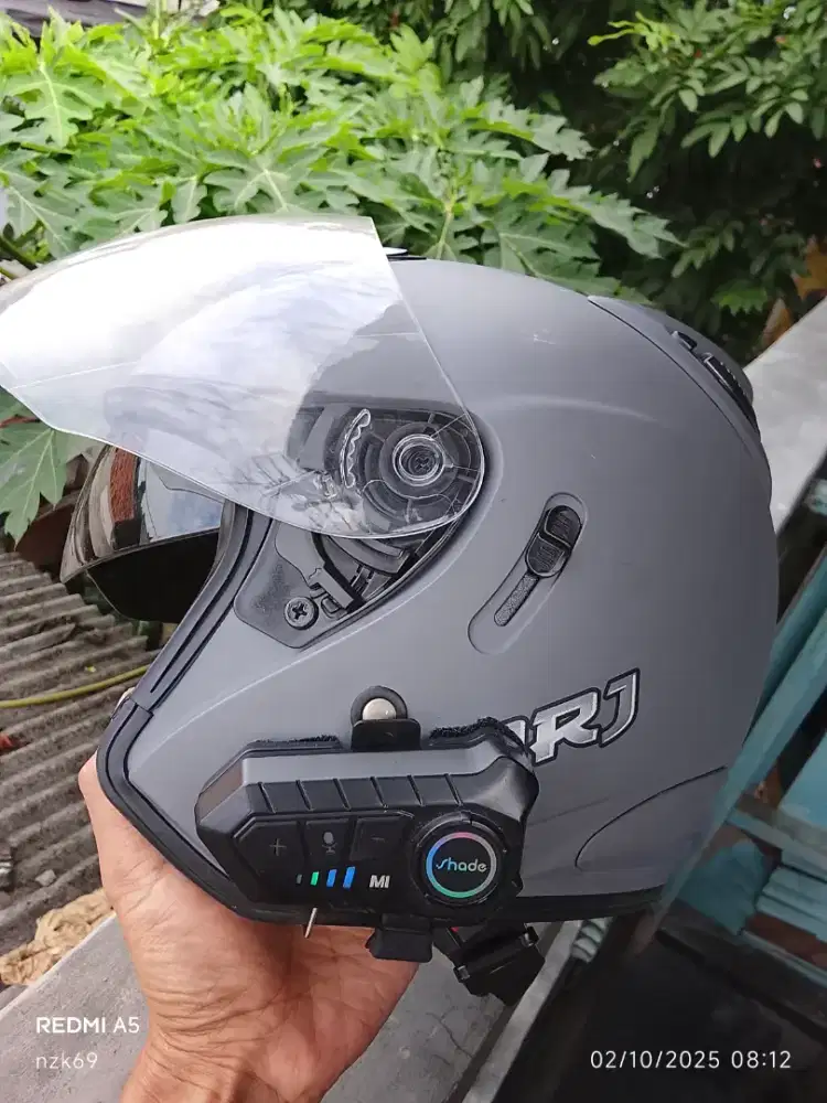 Helm Halface Doble Visor MrJ SNI plus Intercom Murah