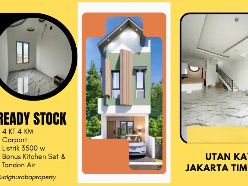 RUMAH 3 LANTAI READY STOCK 1 MILYAR-AN UTAN KAYU JAKARTA, SHM, STRATEGIS