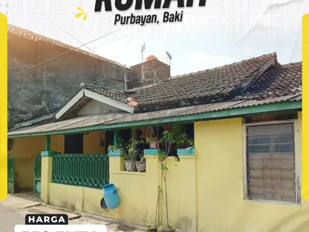 Rumah Murah 3 Kamar di Purbayan, Baki - Dekat Solo Baru