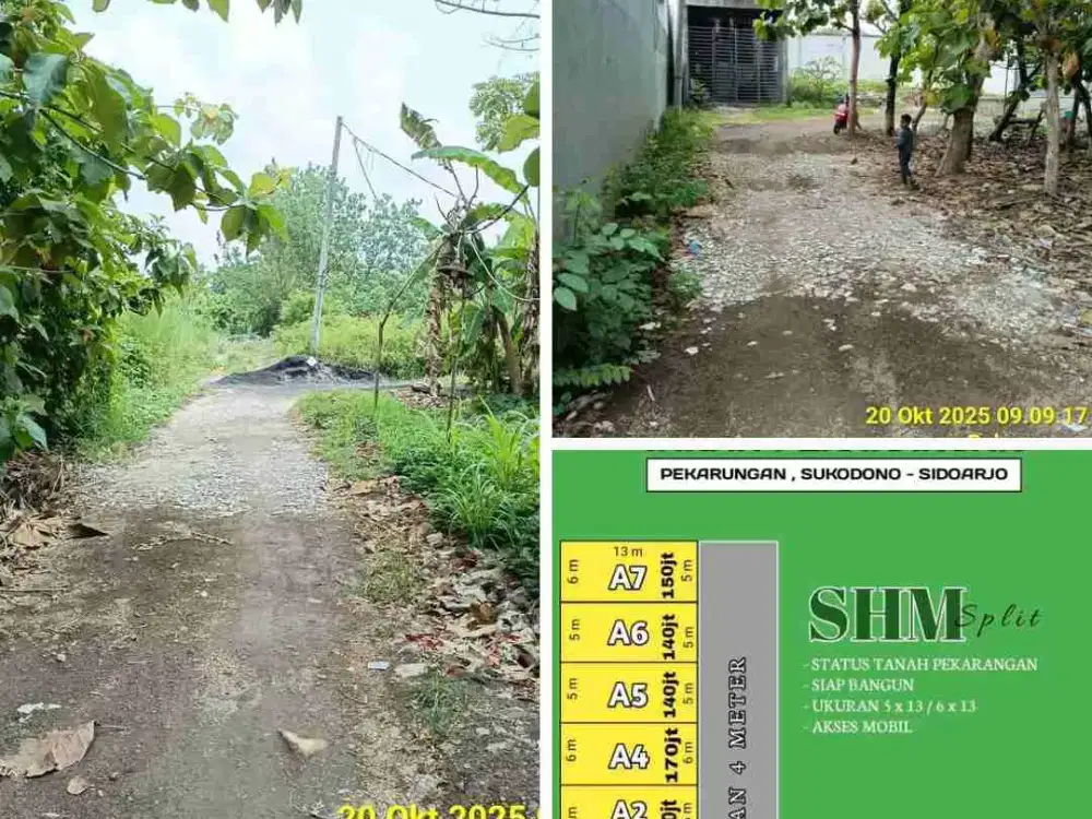Tanah pekarangan siap bangun Sukodono