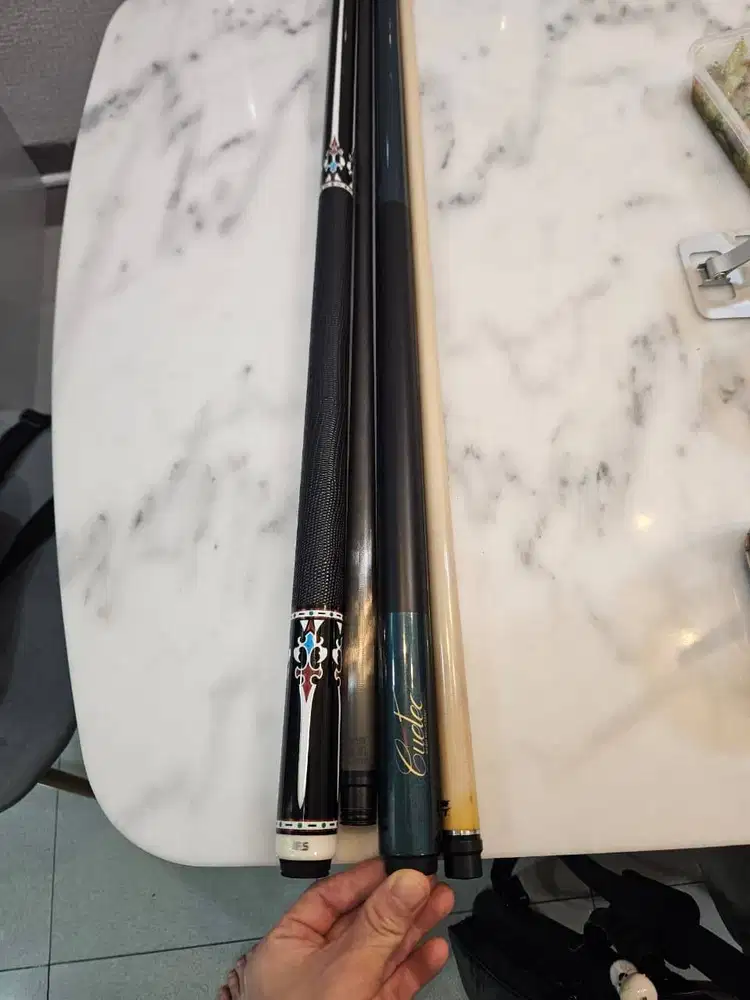 Jual borongan , Stick carbon billiard JFlowers JF10-13 BK & Cuetec Ear