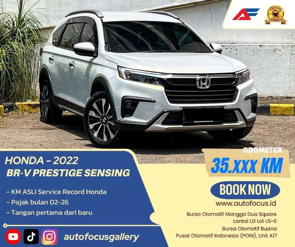 Tdp27JT Honda New BRV Prestige 1.5 Sensing AT Full Spec Putih 2022