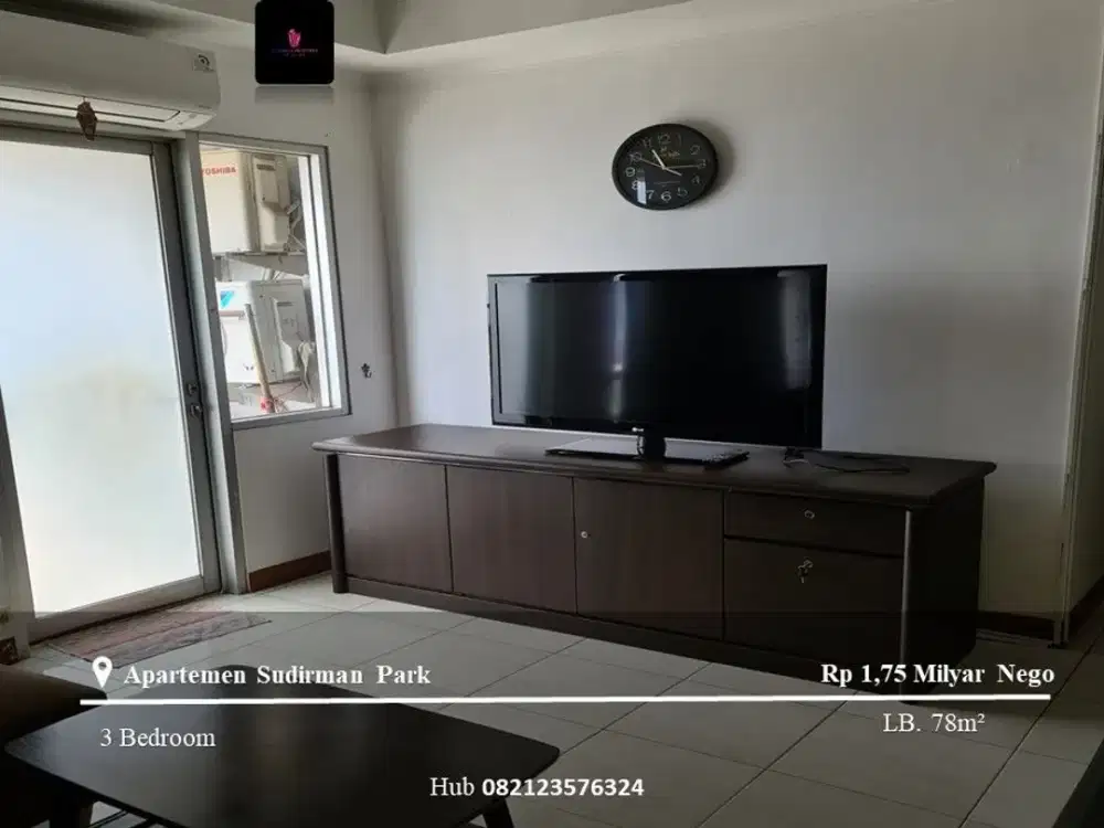 DIjual Apartement Sudirman Park Mid Floor 3BR Full Furnished