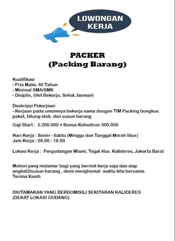 Lowongan Kerja Packing Online