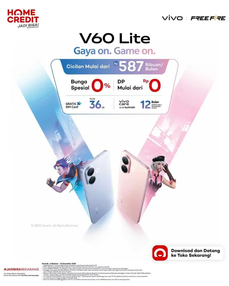 CICILAN VIVO V60 LITE TANPA DP DI HOME CREDIT