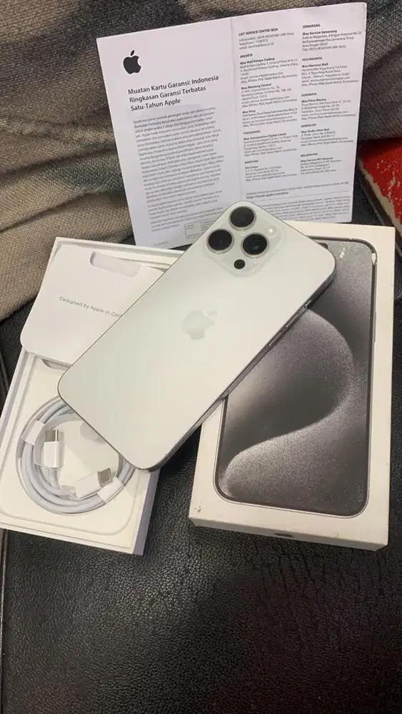 Iphone 15 pro max 256 white eks resmi