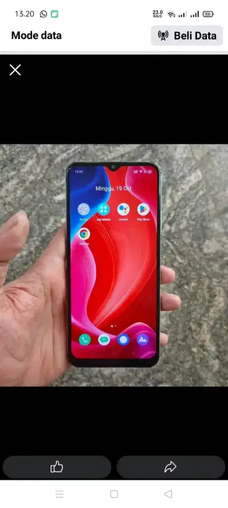 Realme c11 ram 2 32 retak normal original