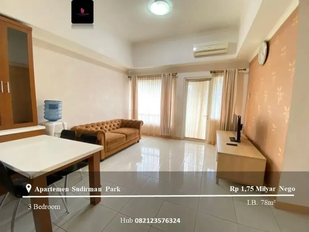 Dijual Apartement Sudirman Park Low Floor 3BR FF