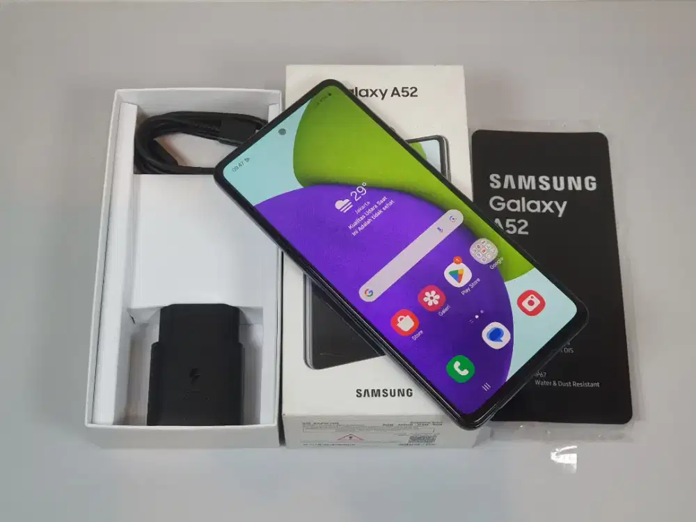 Samsung A52 NFC 128GB black mulus fullset Resmi SEIN