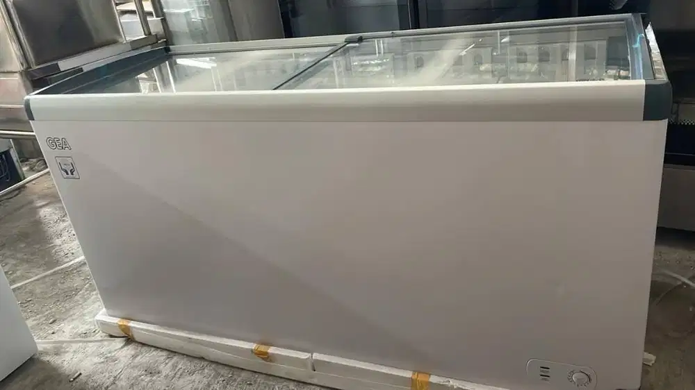 New Cuci Gudang Gea SD-516B SD516B Sliding Flat Glass Freezer Kaca Dat