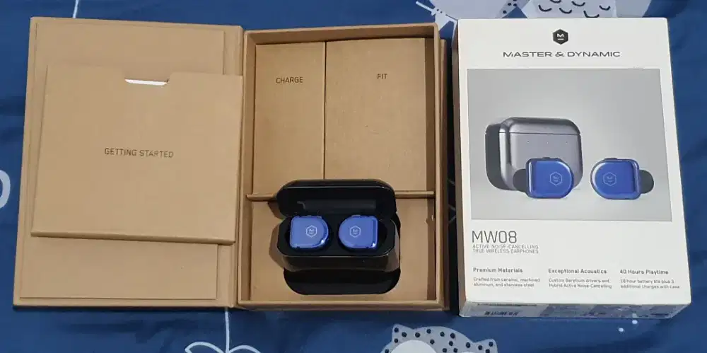 TWS Master & Dynamic MW08 MW 08 Blue Ceramic Fullset earphone headset