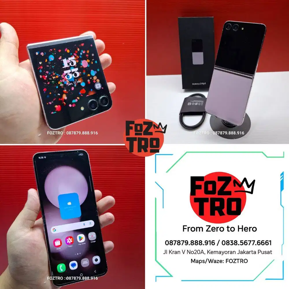 Samsung Galaxy Z Flip 5 8/256GB Lavender Fullset ORI RESMI No Minus