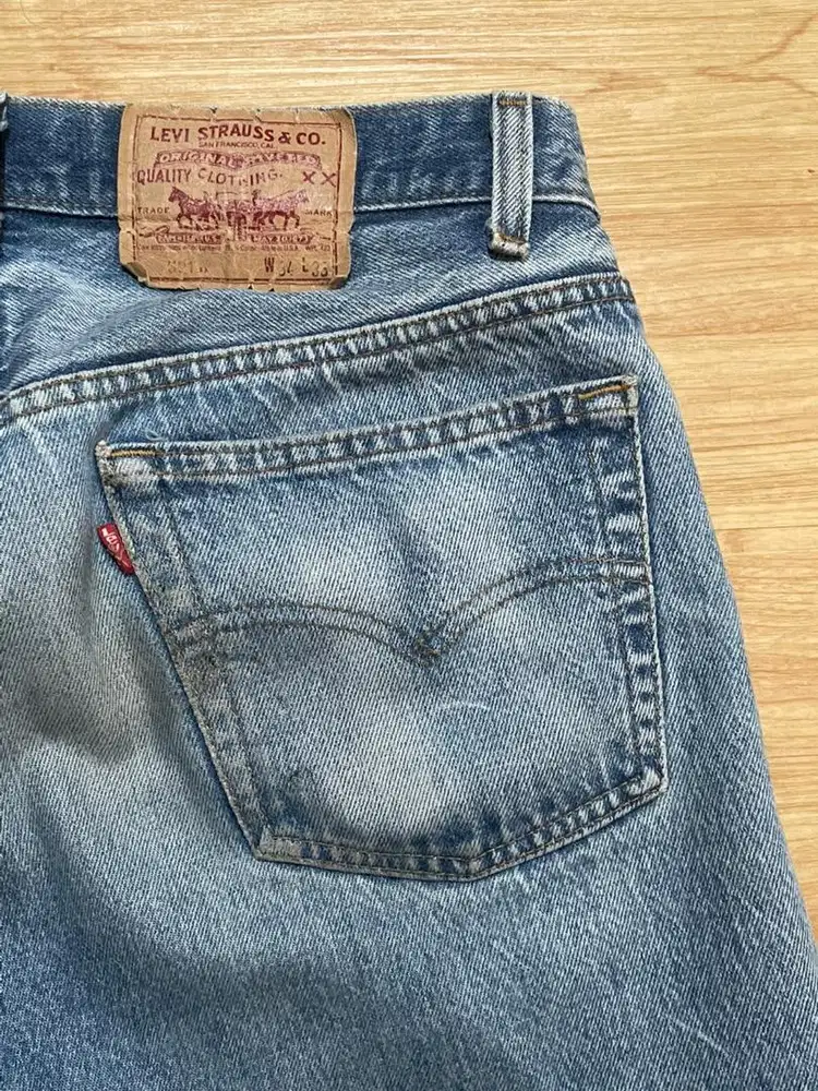 Levis 501 Regular Fit 80's Vintage Stonewash Denim Jeans