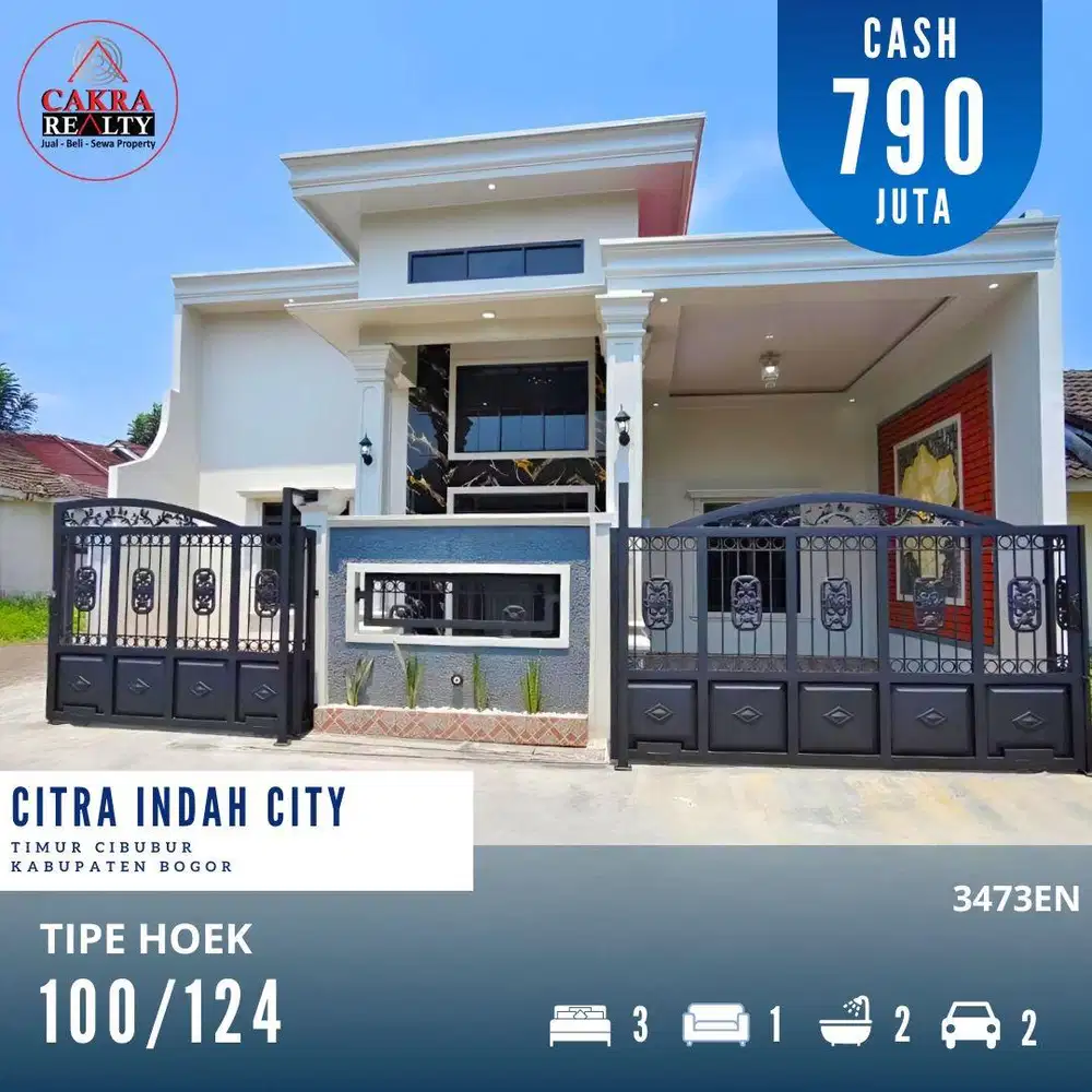 Rumah bagus hoek siap huni di citra indah