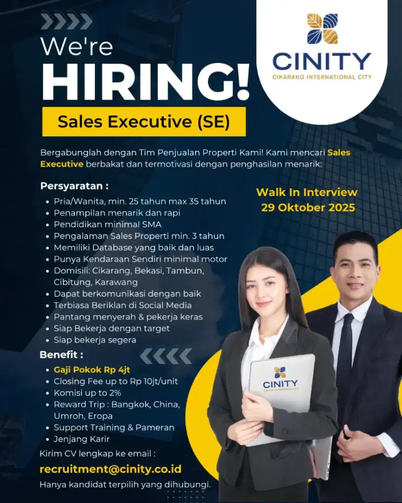 Dibutuhkan cepat Sales Marketing