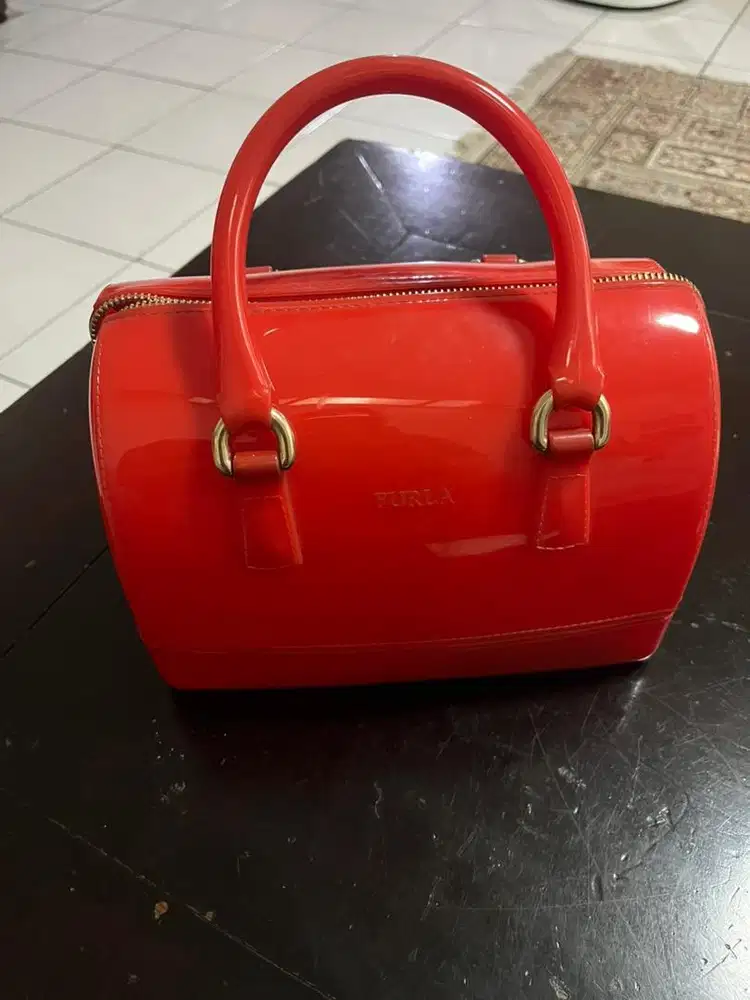 Tas Furla red jelly mulus