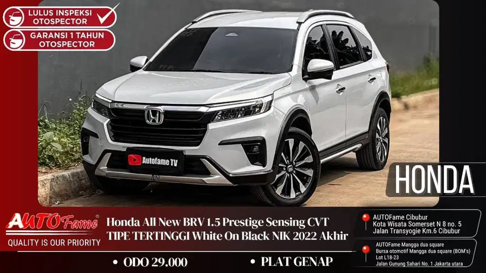 Honda All New BRV 1.5 Prestige Sensing CVT TIPE TERTINGGI 2022