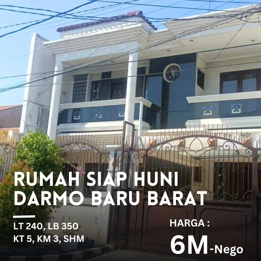 Siap Huni Semi Furnished DARMO BARU BARAT Strategis Surabaya Barat