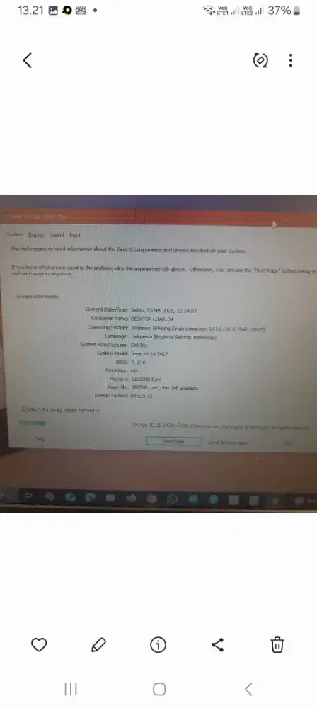 Laptop dell inspiron