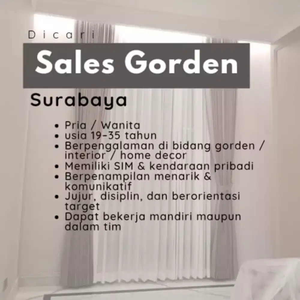 SALES GORDEN DAN BLINDS SURABAYA