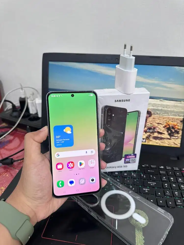Samsung A56 5G ram 8/256 GB Fullset Garansi 11 bulan lagi free adaptor