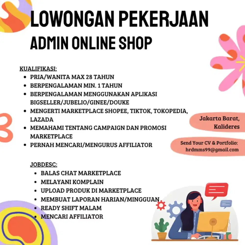 Lowongan Pekerjaan Admin Online Shop
