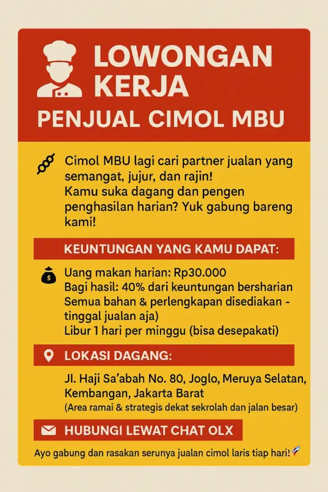 Lowongan kerja penjual cimol