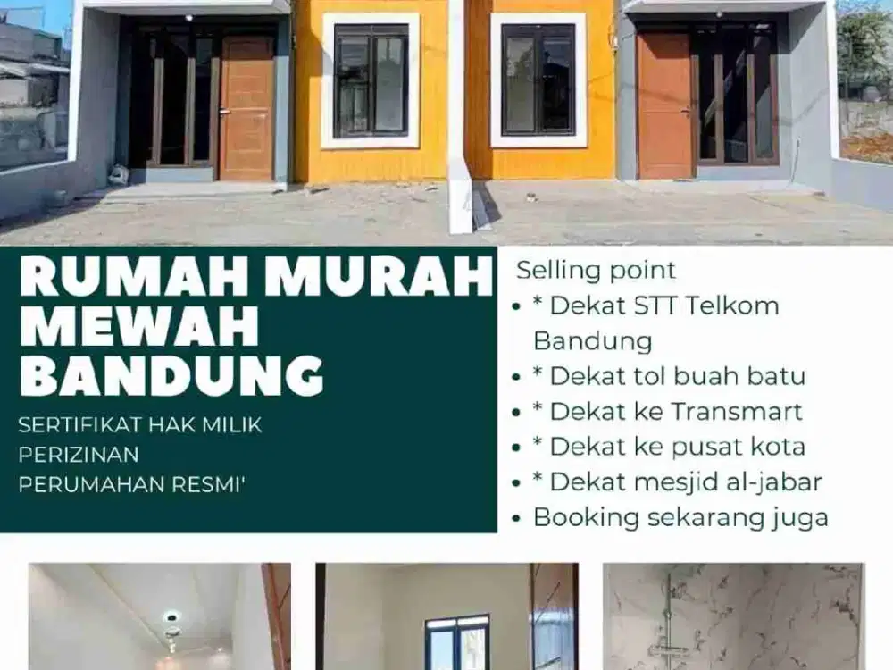 Rumah Murah Bandung Legalitas SHM Dekat Exit Tol Buahbatu dan Universitas
