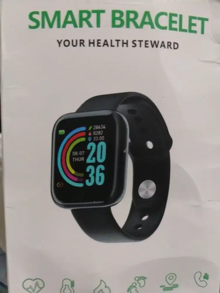 Smartwatch merk smart bracelet baru pakai aplikasi FITPRO warna putih