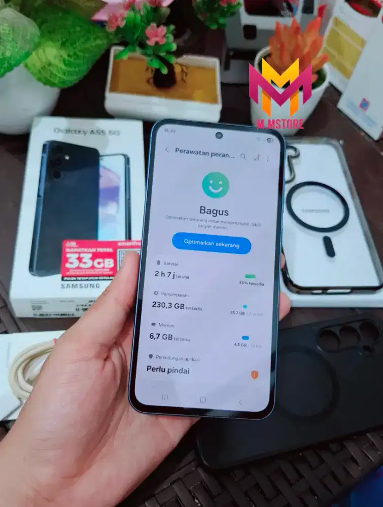 Samsung Galaxy A55 5G Ram 12/256gb Awesome Navy Ori Sein Mulus Fullset