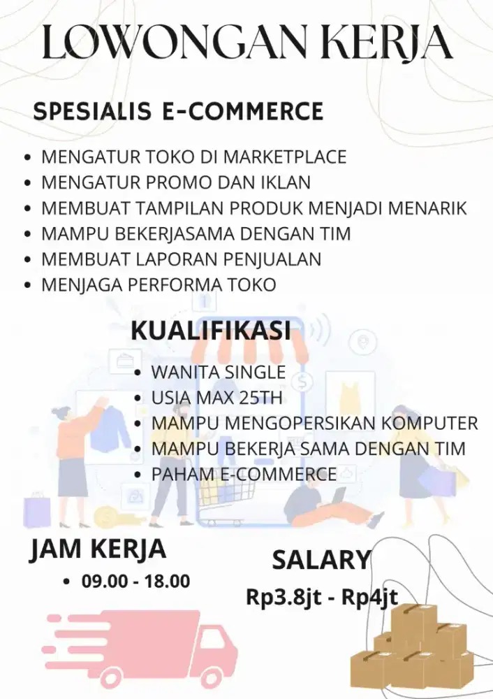 DICARI ‼️ MARKETPLACE E-COMMERCE SPESIALIST ‼️