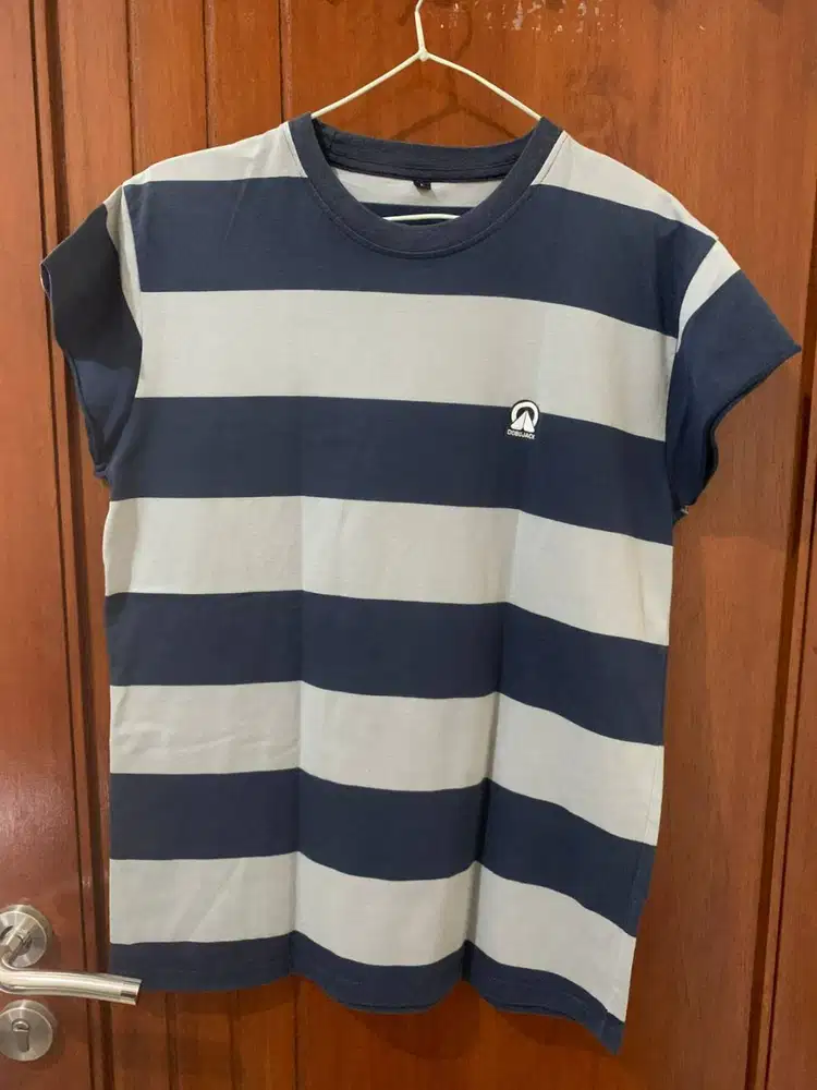 Dobujack Tshirt Stripe Masha Navy Grey Tees - L
