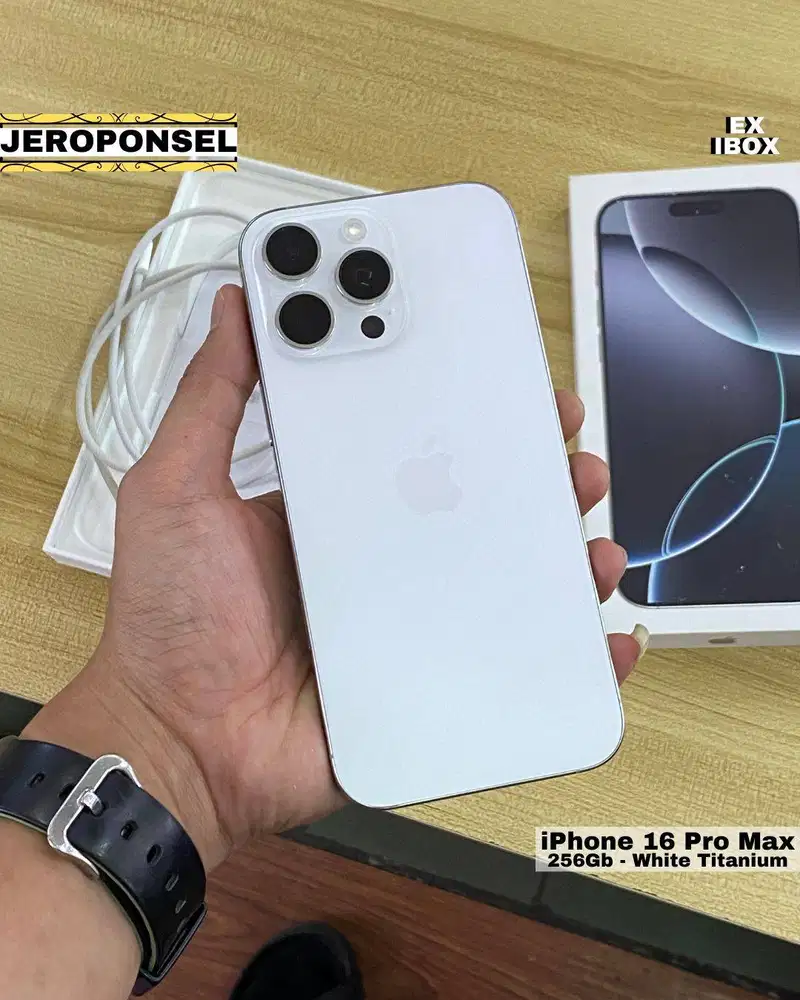 IPHONE 16 PRO MAX 256GB WHITE EX IBOX BH 100% GARANSI PANJANG